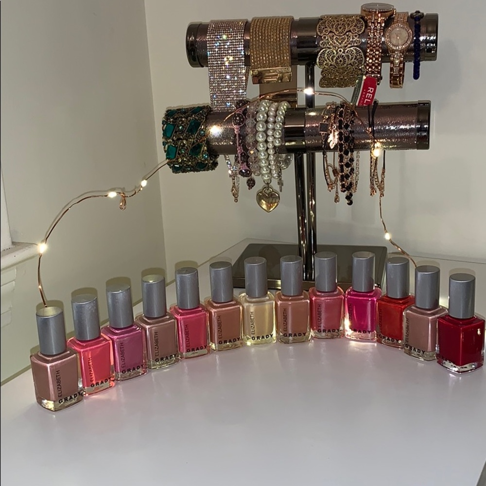 13 multi-colored nail polishes